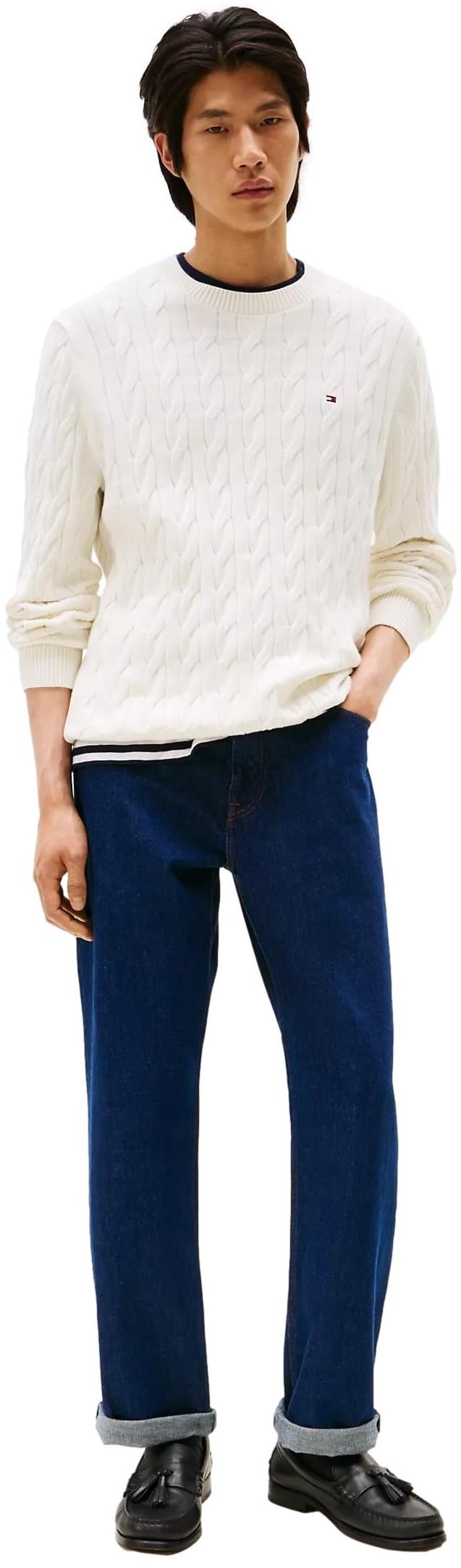 Tommy Hilfiger Men's Iconic Cable Knit Sweater 2024 Collection