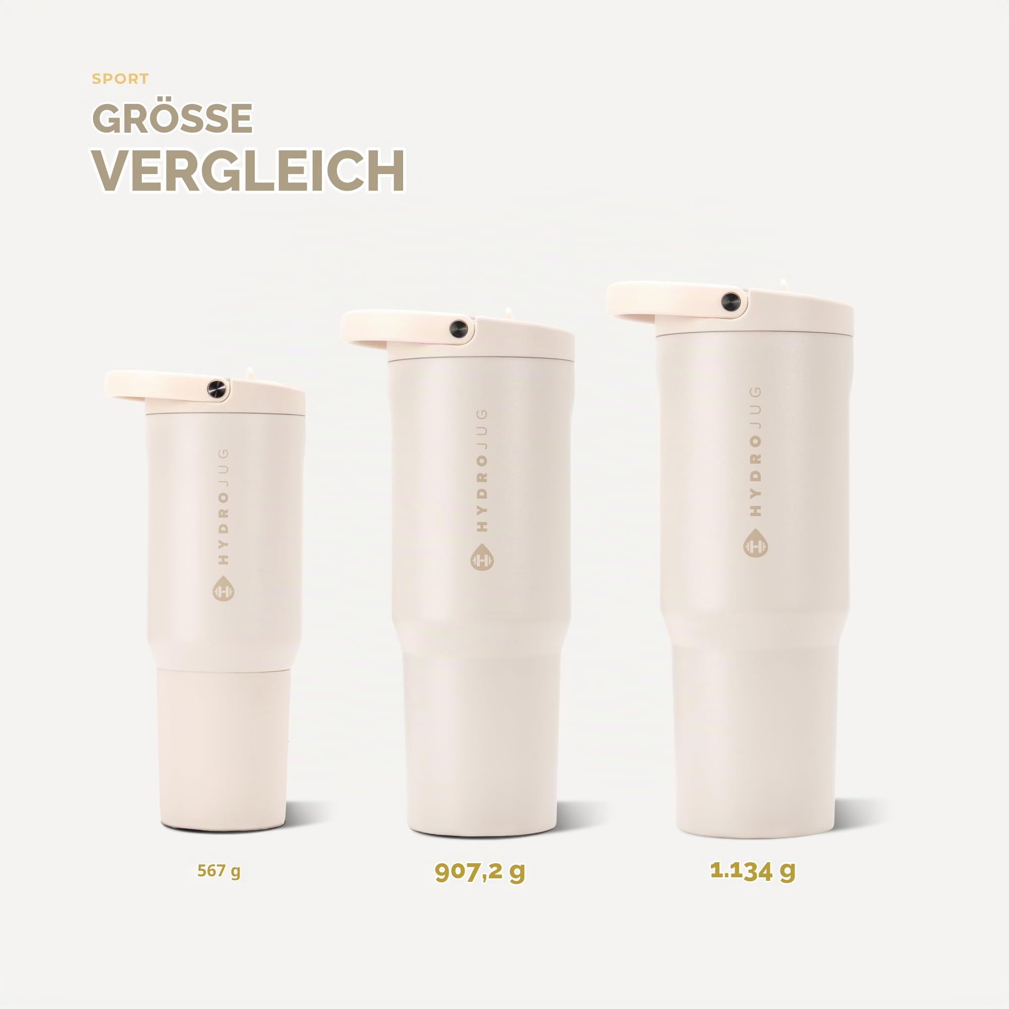 HydraJug Sport – Edelstahl-Trinkbecher mit Strohhalm, vakuumisoliert, 1,18 l auslaufsichere Wasserflasche, ergonomisches Design, wiederverwendbar, spülmaschinenfest, Gummifuß, langlebig für