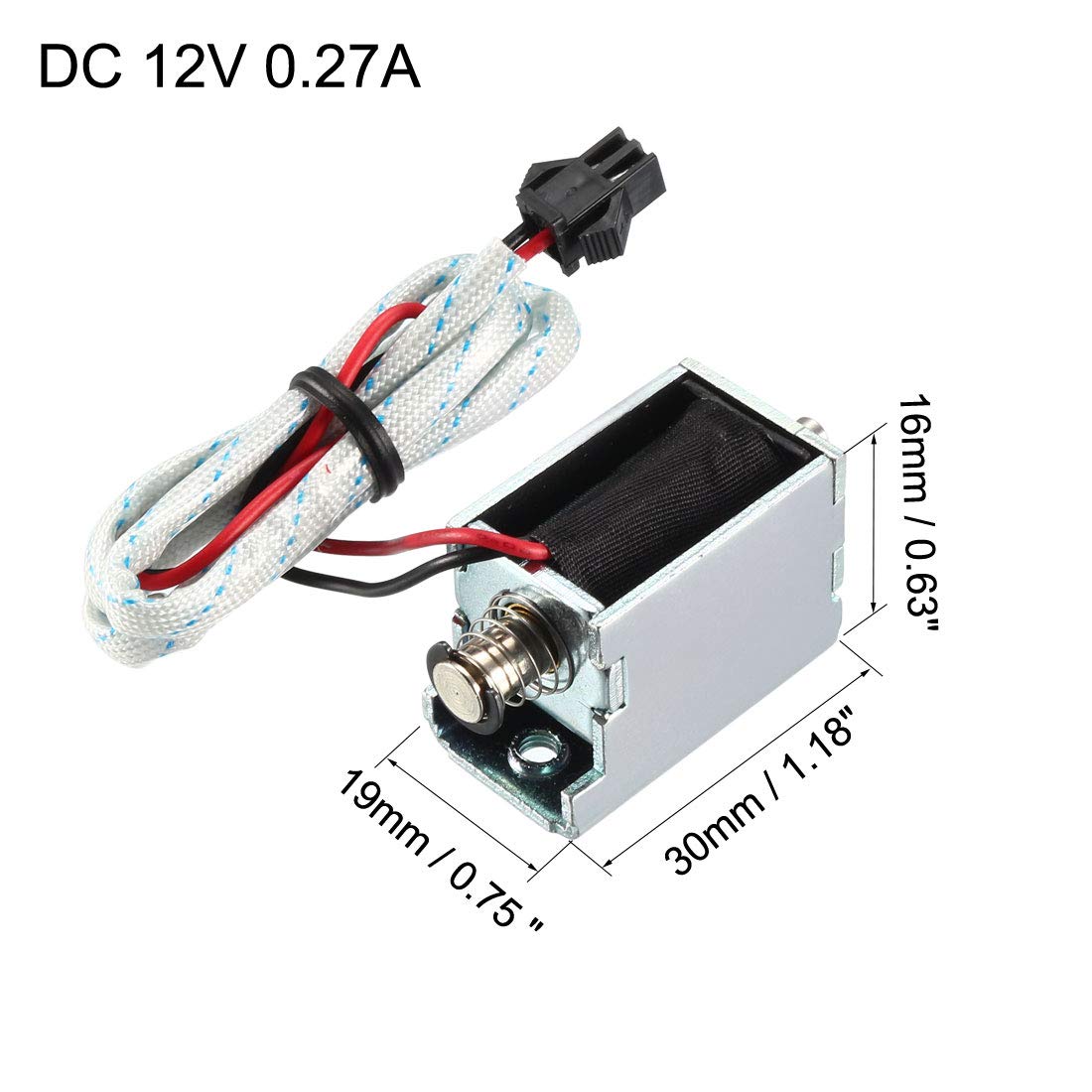 Sourcing Ap DC 12V 1.5A 500g/15 Poussée Traction Type Cadre Ouvert