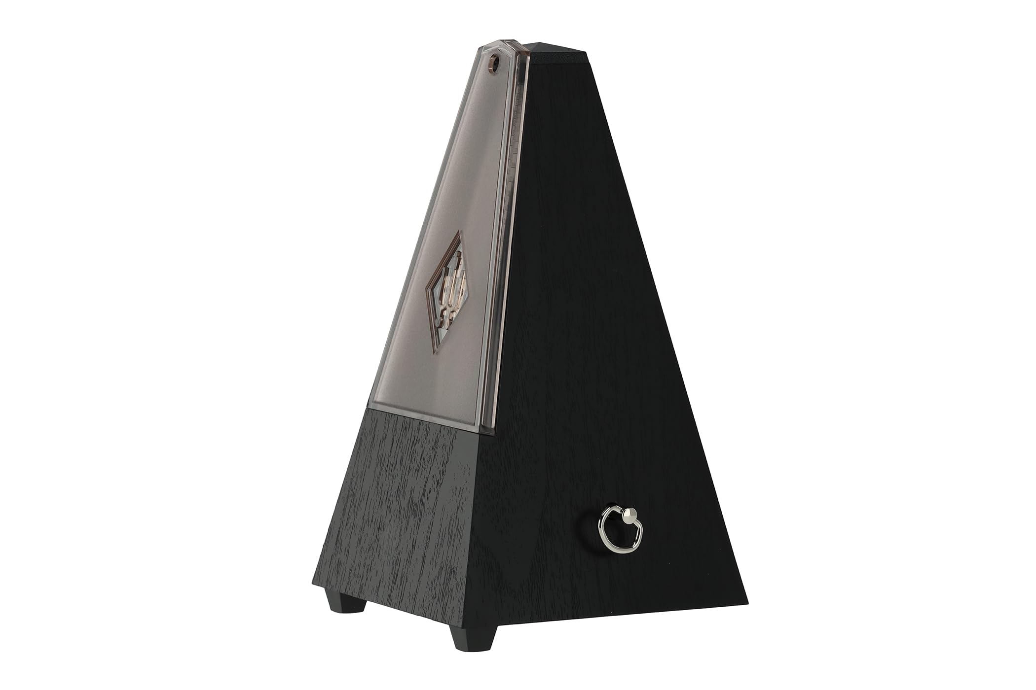 Wittner Metronomo Taktell forma piramidale Sistema Maelzel Serie 800K - Custodia in plastica - Senza campana - Con coperchio in plexiglass - Nero - Non richiede batterie - Made in Germany