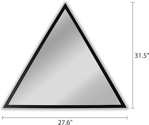 Miniatura 6 de Radiance Goods - Espejo de pared con marco triangular y acabado negro contemporáneo de 31.5 pulgadas de altura