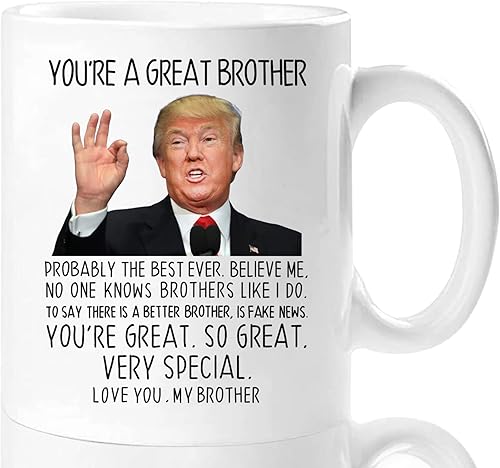 Aurahouse Taza con texto en inglés "You're A Great Brother", regalos de cumpleaños para hermano, Navidad, Día del Padre para hermanos adultos,
