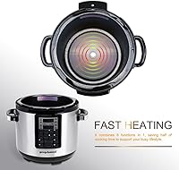 Vista 9 de Olla a presión eléctrica 9 en 1 de 6 cuartos de galón, olla antiadherente programable multifuncional, olla de cocción lenta, arroz, vaporera