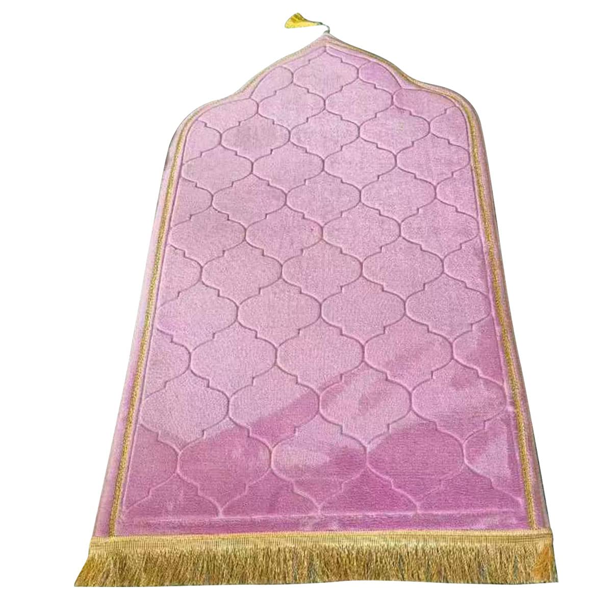 Muslim Prayer Mat, Thick Soft Velvet Muslim Rug, Portable Muslim Prayer Rug, Turkish Prayer Carpet ,Janamaz Sajada Carpet for Men and Women Plain Solid Prayer Mat Ramadan Eid Gift.- Dark Pink