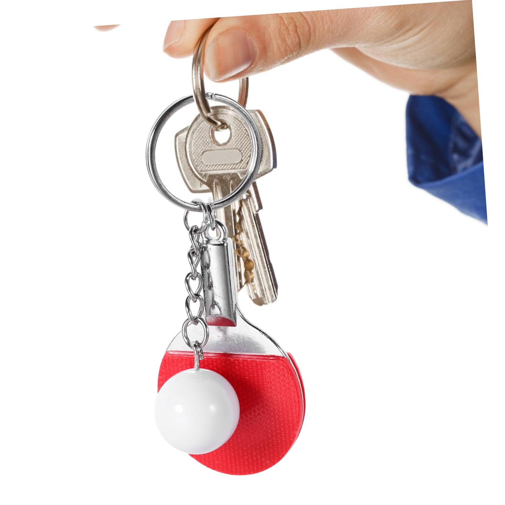 6 portachiavi a tema tennis da tavolo, decorazione per borse, bomboniere e appassionati, design durevole e creativo per gli amanti dello sport, 37427