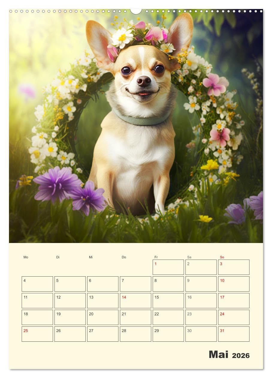 Witzige Chihuahuas. Glückliche Temperamentbündel (Wandkalender 2026 DIN A2 hoch), CALVENDO Monatskalender: Klitzekleine Hunde mit Köpfchen und großem Charakter (CALVENDO Tiere)