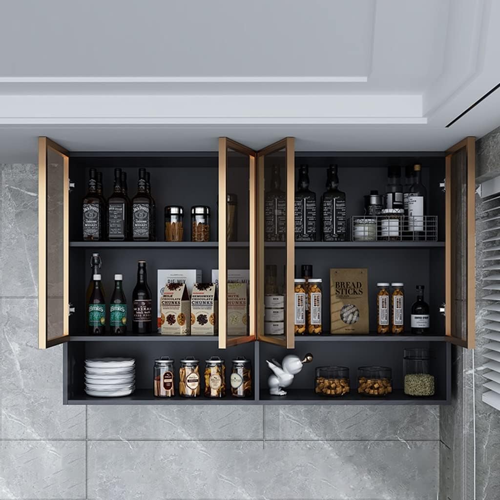 Wall Cabinet with Doors, Kitchen Wall Cabinets Storage, Wall Mounted Kitchen Cabinets with Doors and Shelves, Bathroom Wall Cabinets for Storage, Organizer for Kitchen, Laundry, Garage,A-120*30*80