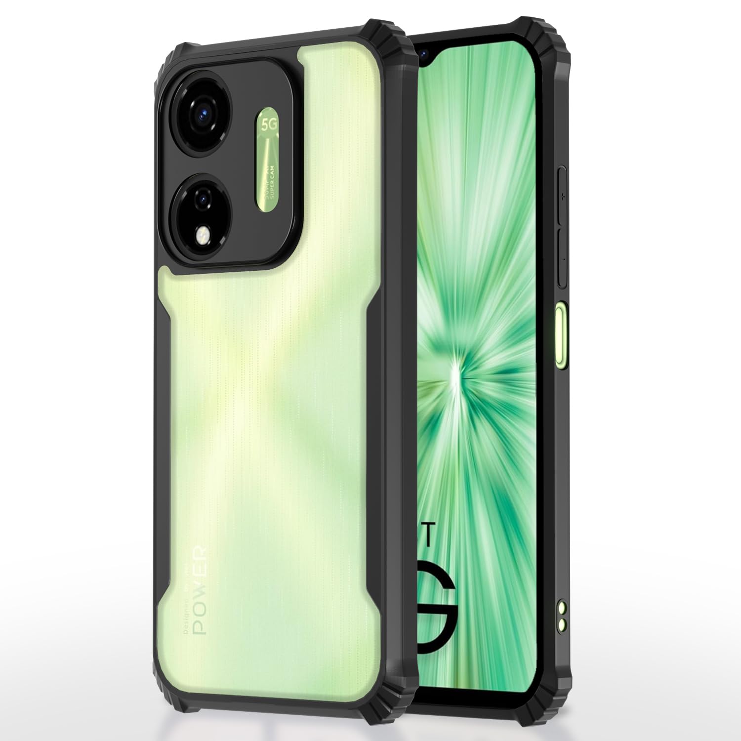 Pikkme itel P55 5G Back Cover | Crystal Clear Transparent Back | Ultra Hyrbid | Full Camera Protection | Raised Edge | Bumper Back Case (Black) (B0CWMKJJMN) Amazon Price History, Amazon Price Tracker