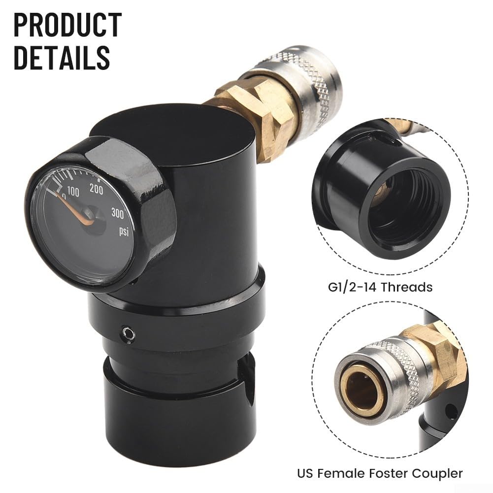 Regulador ForPaintball HPA MR GEN2 de larga duración, incluye acoplador Foster y manguera remota (solo regulador 1#)