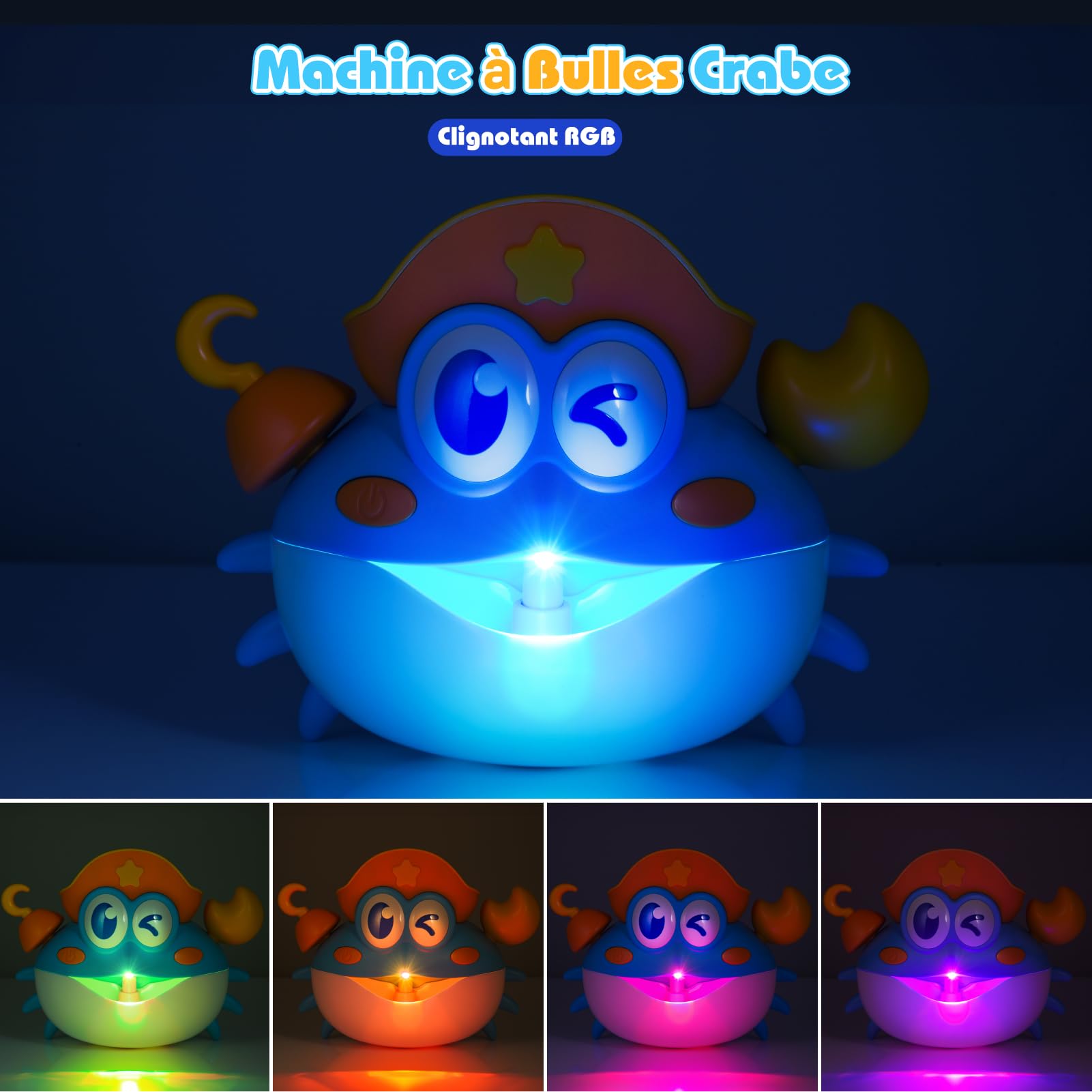 iKidiki Jouet Bain Bébé 1 2 3 4 5 6 Ans, Cadeau Enfant 1-5 Ans Garcon Fille Jouet Crabe Bebe Machine à Bulles Jeux Bain Bebe Jouets Enfant 1-5 Ans Garcon Fille Cadeau Anniversaire Enfants