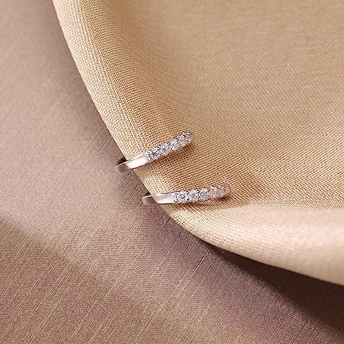 Sluynz Sterling Silver Cz Ear Cuff Clip On Earrings For Women No Piercing Cartilage Earrings (A-Silver) #TOP5