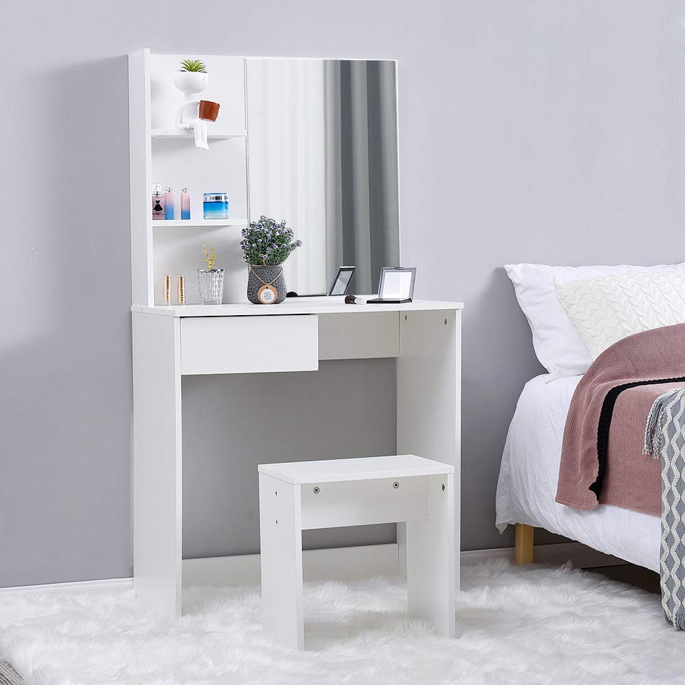 corner mirrored dressing table