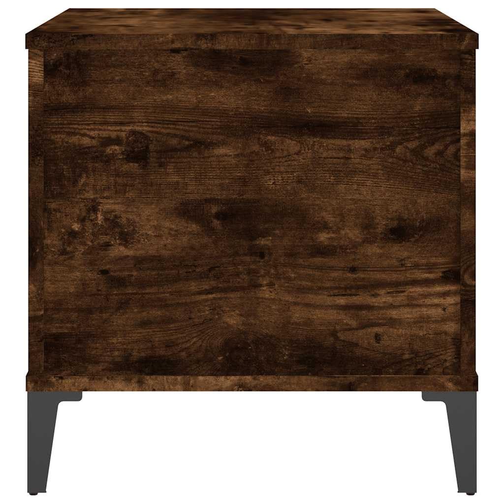 Stolik kawowy, dąb wędzony, 60 x 44,5 x 45 cm, materiał drewnopochodny z blatem o regulowanej wysokości, miejsce do przechowywania, trwały materiał, idealny do salonu, salonu, narożnika sofy
