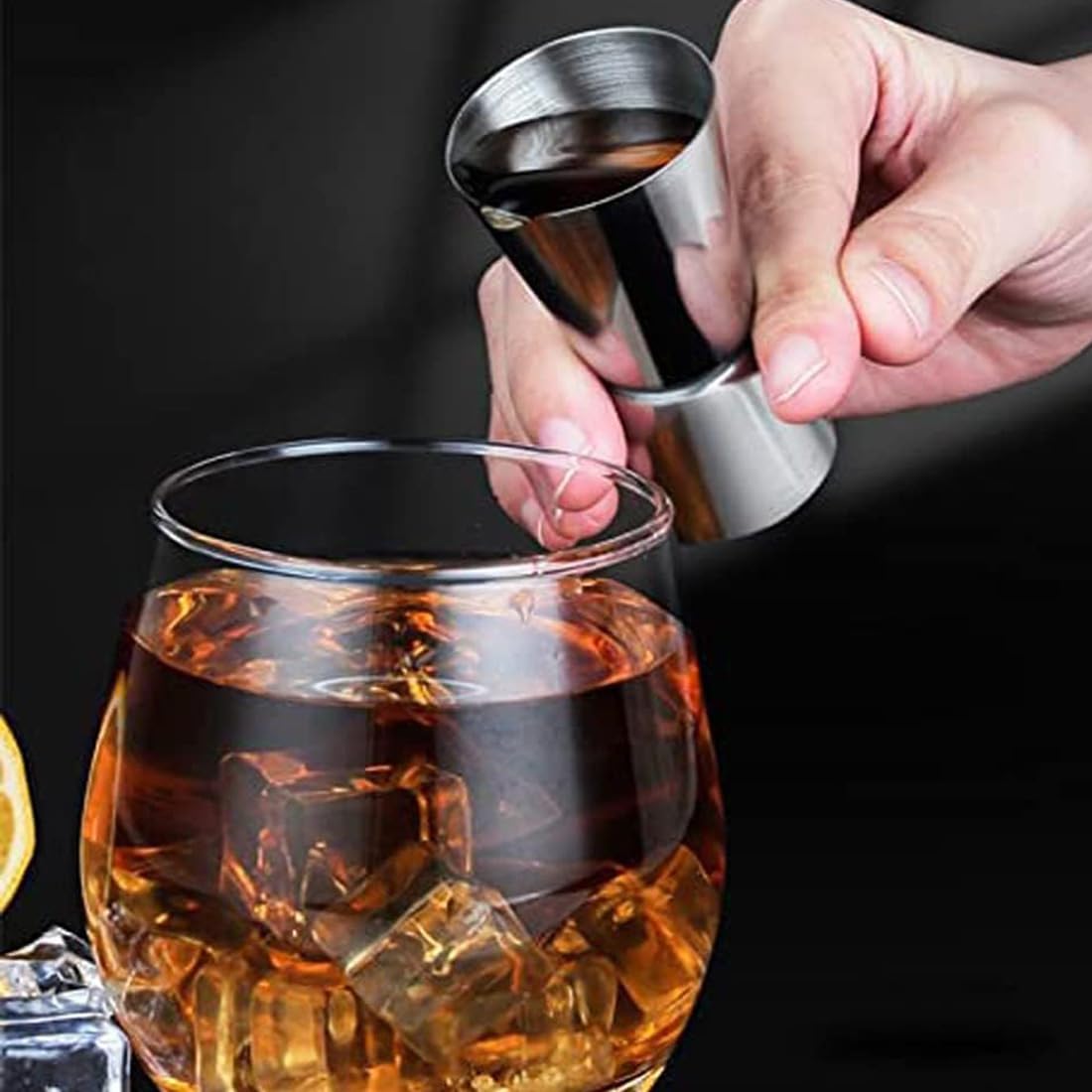 MISURINO DOPPIO PER COCKTAIL 15-30ML JIGGER DRINK IN ACCIAIO DA BAR Barman 65cm 8056149662403