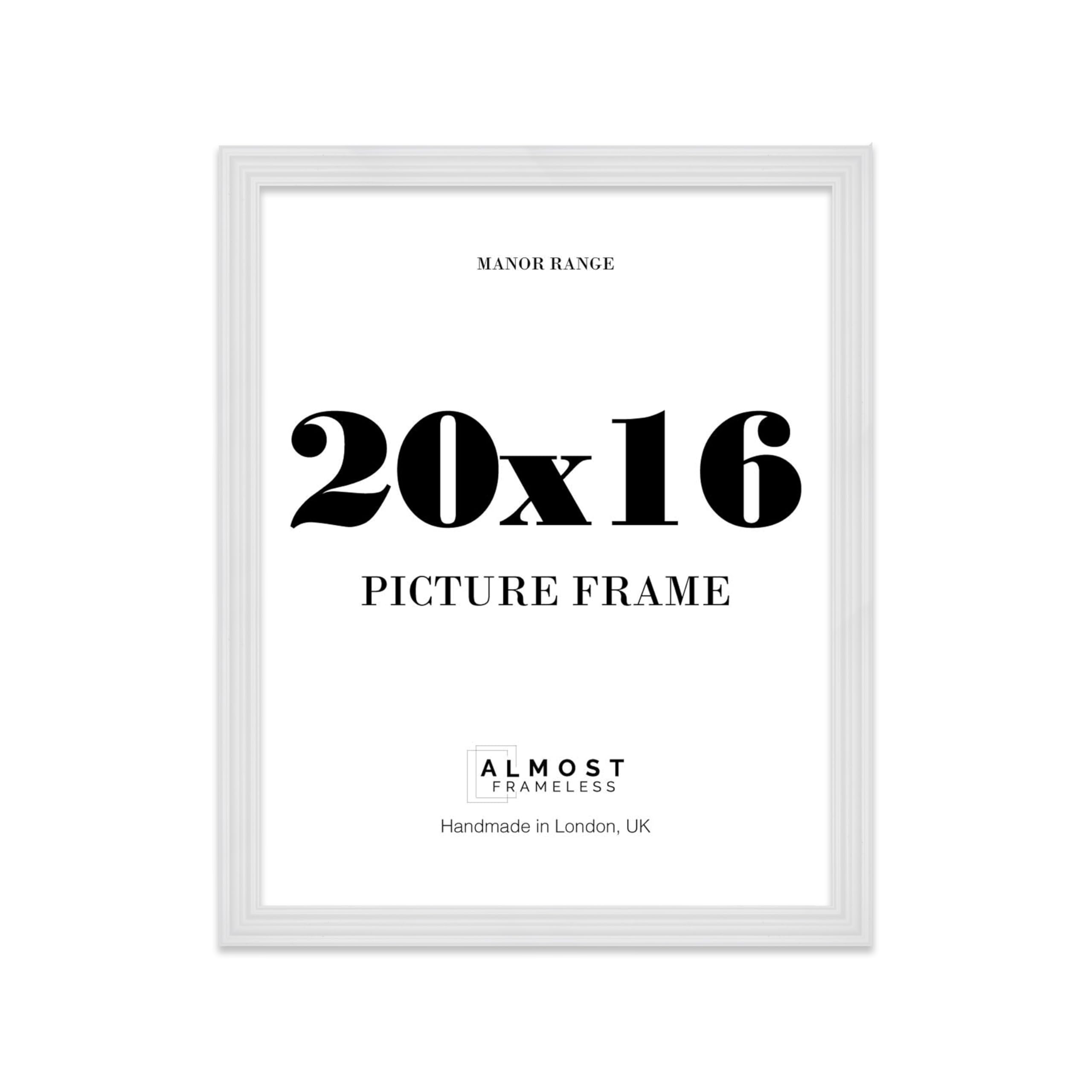20x16 Picture Frame, Display 20x16 Pictures (50.8 x 40.6cm) - Ice White Bold 42mm Edge Classic Interior Design Décor - 1 Pack