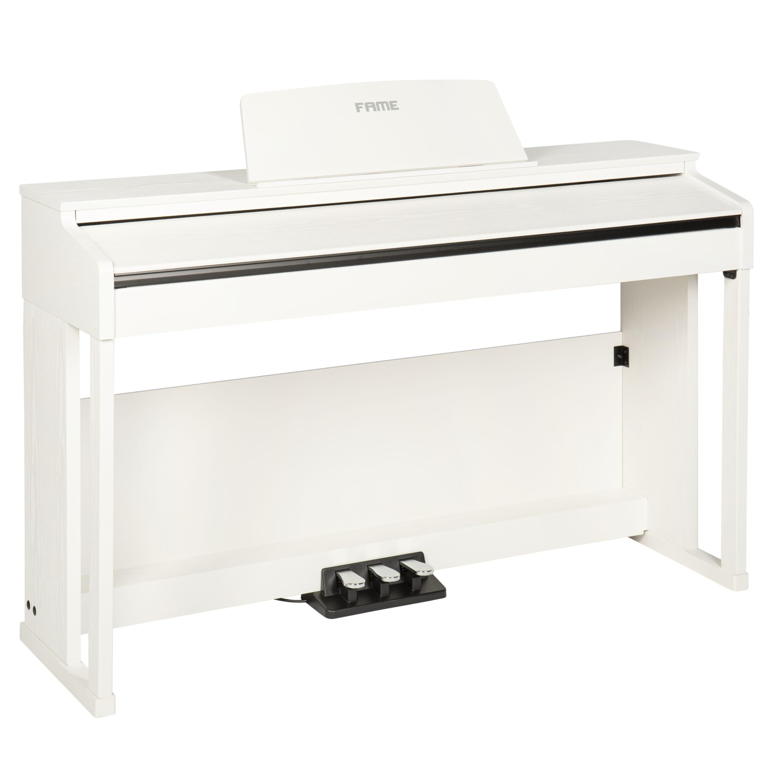 Fame DP-3000 E-Piano mit Hammermechanik, anschlagdynamischen 88 Tasten, voller Klavierklang, 20 Orchesterklangfarben, 128-fache Polyphonie, wertiges Gehäuse mit Deckel und Konsolen, Digital Piano