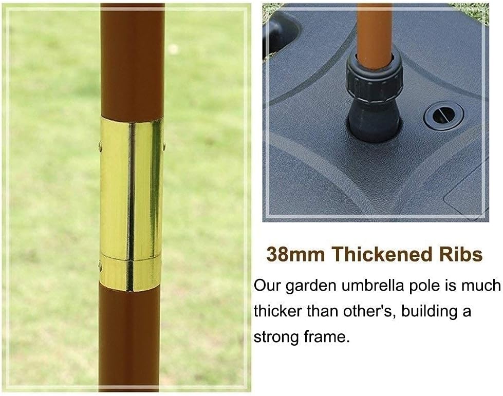 Parasol Umbrella Plant Shaded Umbrella, Black White Striped Patio Umbrella for Deck, Good, Tight, Water Repellent Weave Canopy Material, 9ft (Size : 9ft)