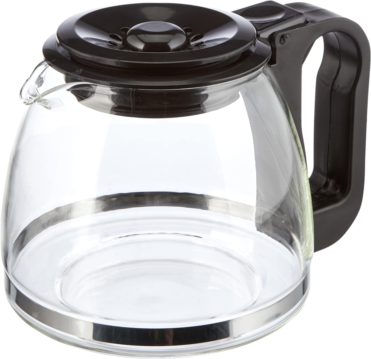 MGE - Caraffa in Vetro - Caffettiera Universale Conica con Coperchio Regolabile - Caraffa in Vetro per Macchina da Caffè - Caraffa Sostitutiva con Manico e Coperchio