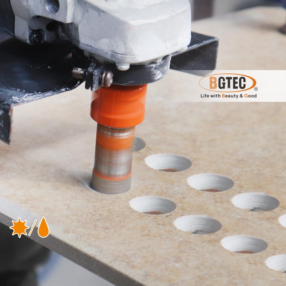 BGTEC Set di Punte Diamantate per Piastrelle – 5 pezzi (6/6/20/35mm + Broca de Chaflán 50mm) per foratura di Porcellana, Ceramica, Piastrelle, Granito, Marmo e Pietra