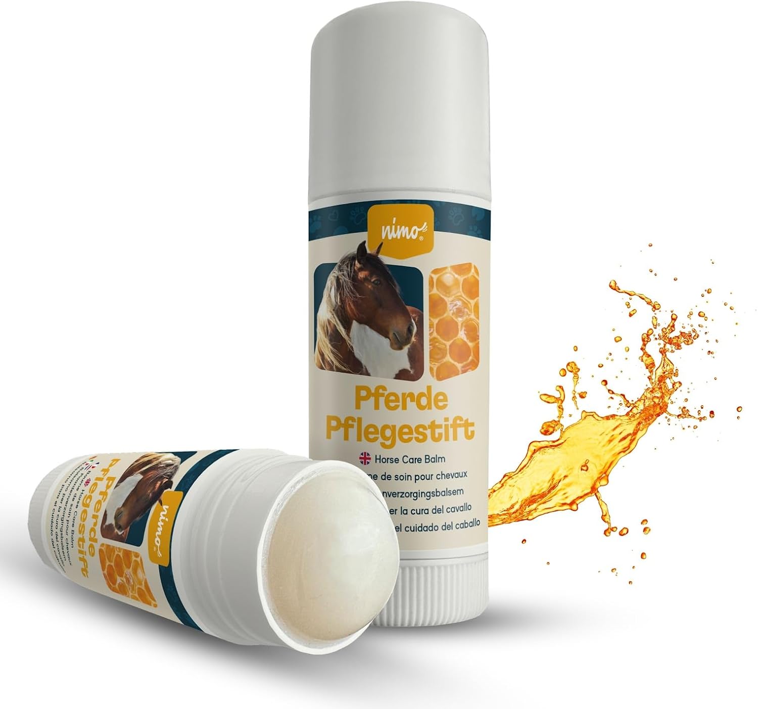 Nimo® Horse Care Pen für Pferde mit nahrhaften Bienenwachs- und Propolis -Pflegestift für irritierte Nasenlöcher und trockene Bereiche gegen Mauke, trockene und juckende Gebiete, Irritation und Risse Nimo® Horse Care Pen für Pferde mit nahrhaften Bienenwachs- und Propolis -Pflegestift für irritierte Nasenlöcher und trockene Bereiche gegen Mauke, trockene und juckende Gebiete, Irritation und Risse