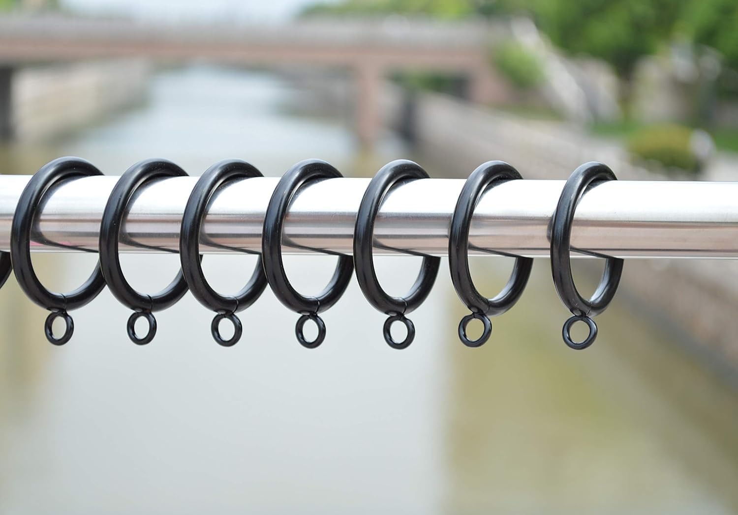 Jocon HD6038Q Drapery Curtain Rings, Eyelet Rings, 1.5 Inch Inner Diameter (40, Black)