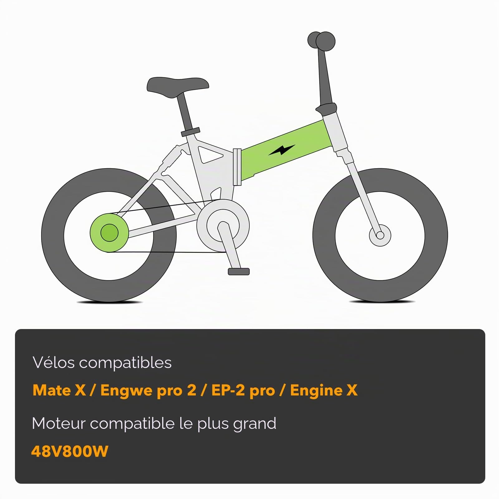SEASON Ebike Batterie 48V 14,5Ah (InFrame) pour Engine X/EP-2 Pro/Engwe Pro 2/Mate x, Batterie de Rechange sans Chargeur pour vélos électriques pliants de DCH-009(345)