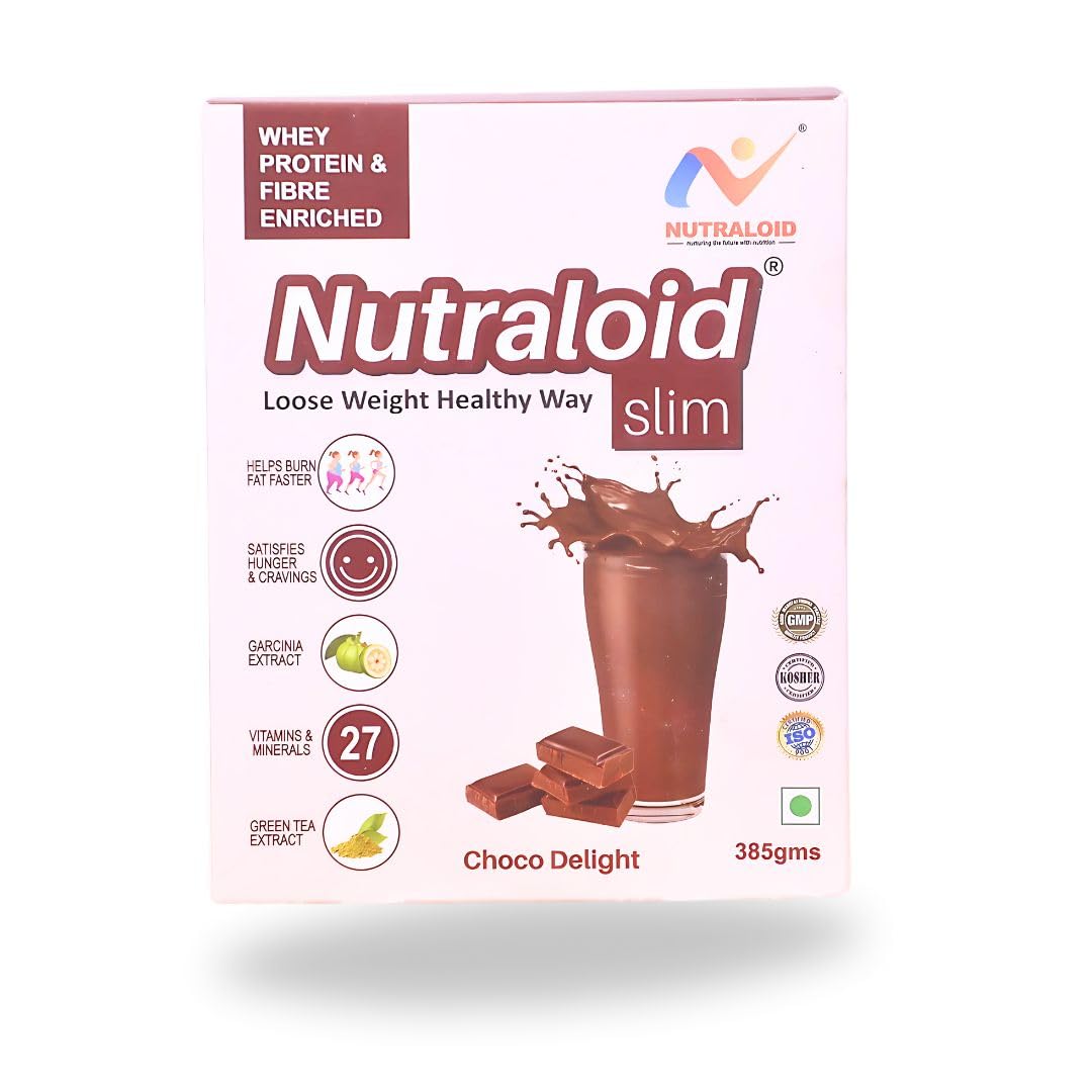 NUTRALOID Slim Meal Replacement and Weight Management Whey Protein Powder (385 gm) (Chocolate)