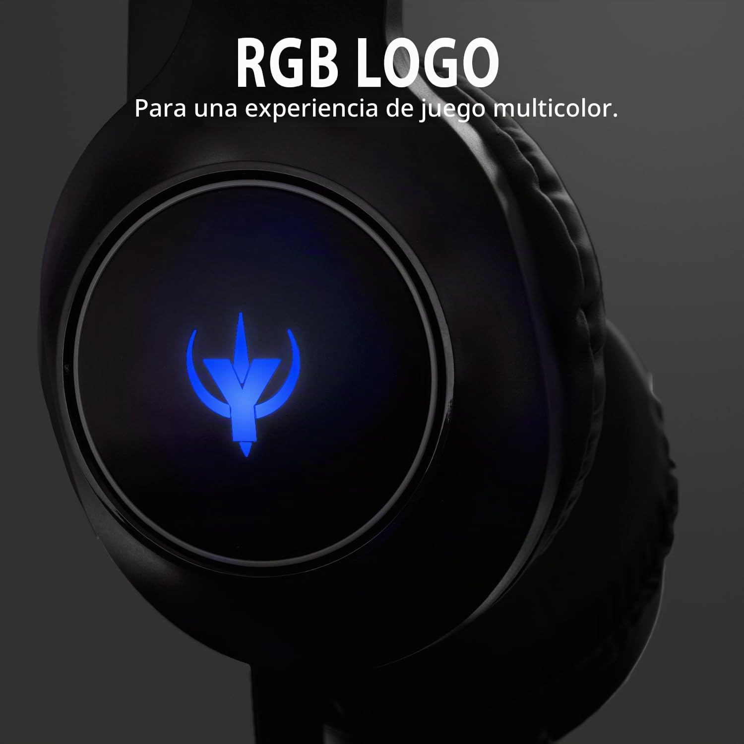 SPYCO - Auriculares Gaming Impulse HE-121 | Audio 50mm | Micrófono Omnidireccional | RGB | Jack 3.5mm y USB | Compatible PS4/Xbox One/Nintendo Switch | Negro, 50 mm, Cuero sintético