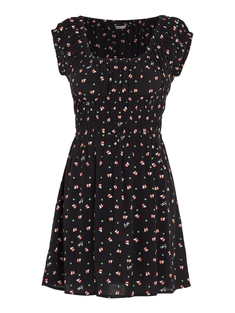 Tommy Jeans womens Fit & Flare Dresses Dress XS Ditsy Geo Print