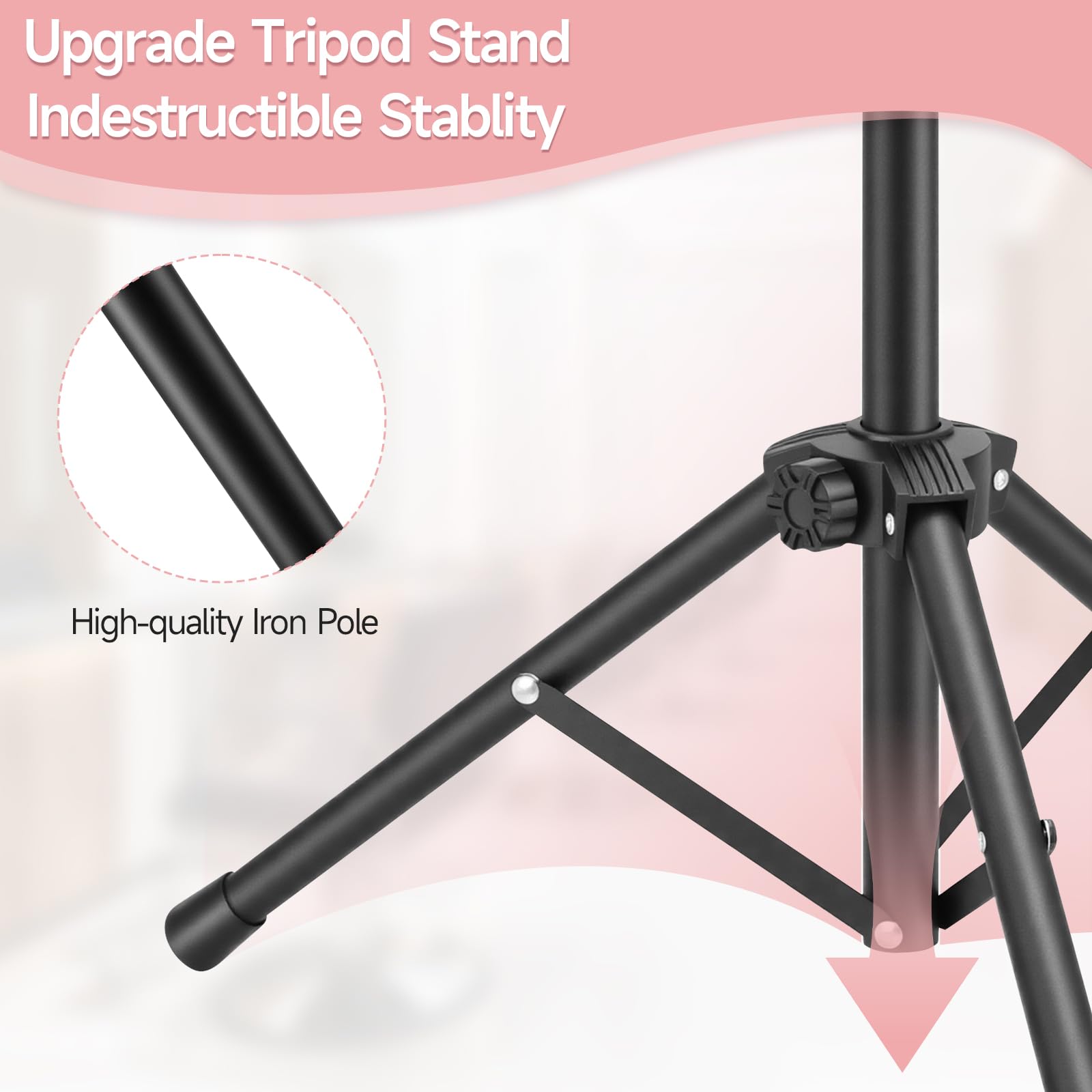 Yofuly Soporte para peluca de 55 pulgadas, trípode de ajuste de altura, cabeza de entrenamiento, cabeza de maniquí para cosmetología, peluquería y entrenamiento — view 7