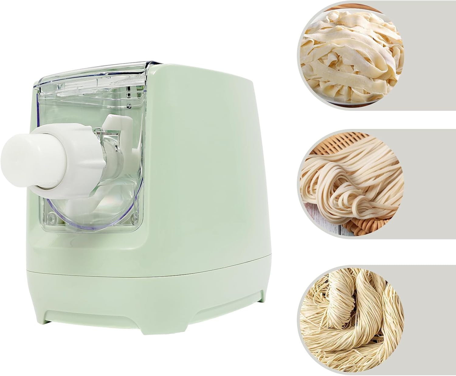 Electric Pasta Maker, 260W Automatic Pasta Machine, 13 Interchangeable Molds, Noodles Ready in 3 Mins, Multi-functional Kitchen Tool for Spaghetti, Dumpling Skins, Thin Pasta and Cannelloni