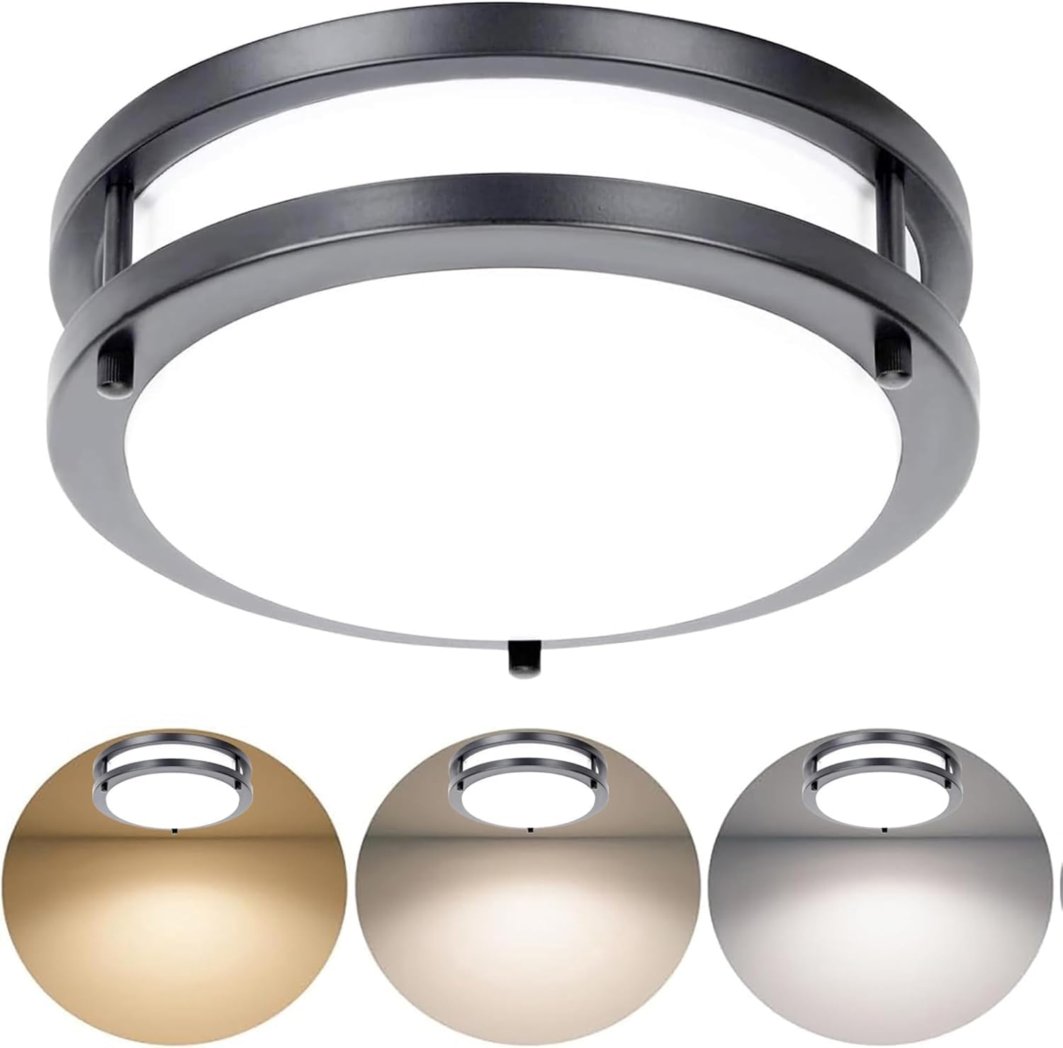 Drosbey 30W Dimmable LED Flush Mount Ceiling Light Fixture, Kitchen Light Fixtures, Ceiling Lights for Bedroom, Bathroom, 3000K/4000K/5000K Selectable, Super Bright 3000LM