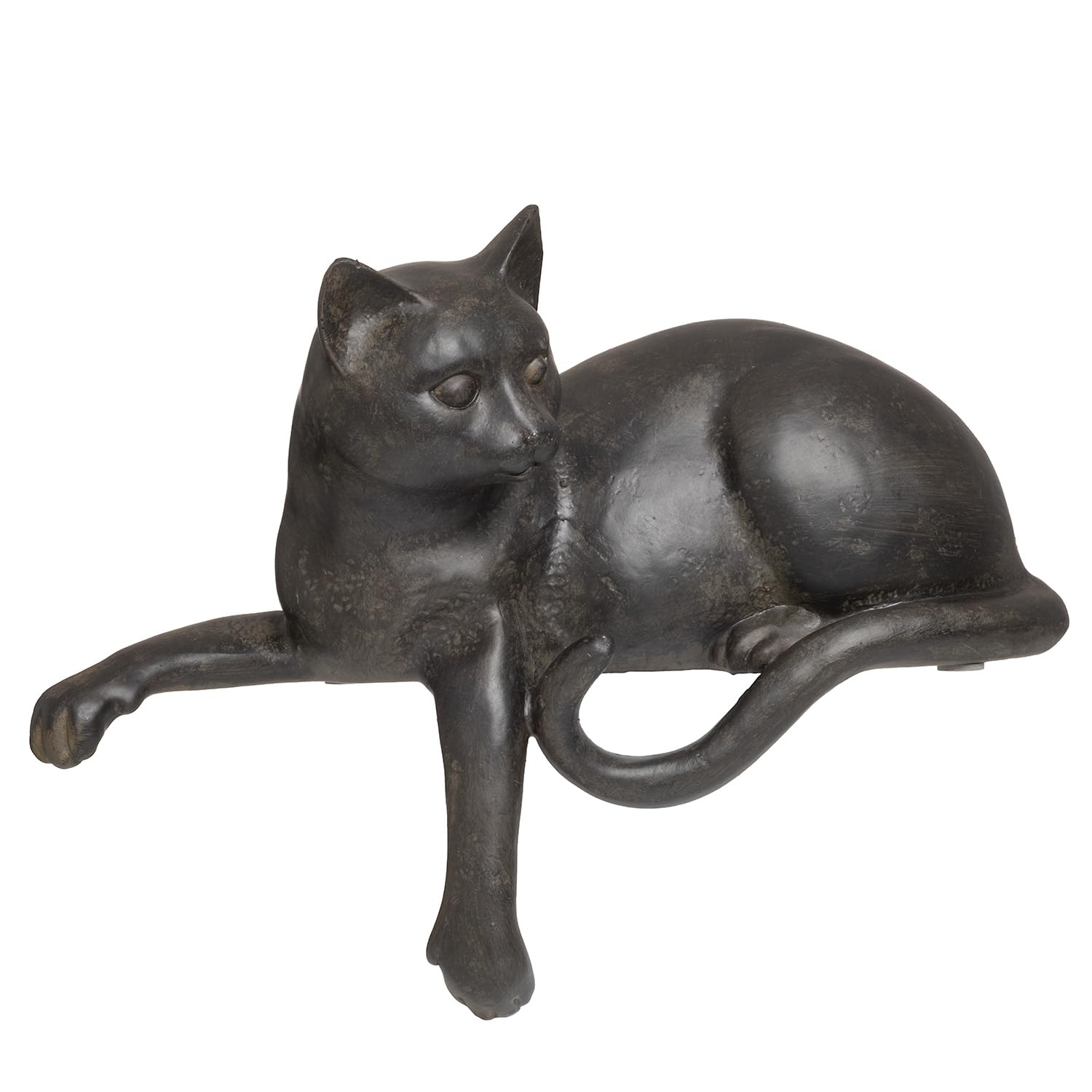 Moritz Statuette décorative en polyrésine - Chat couché - 20 cm