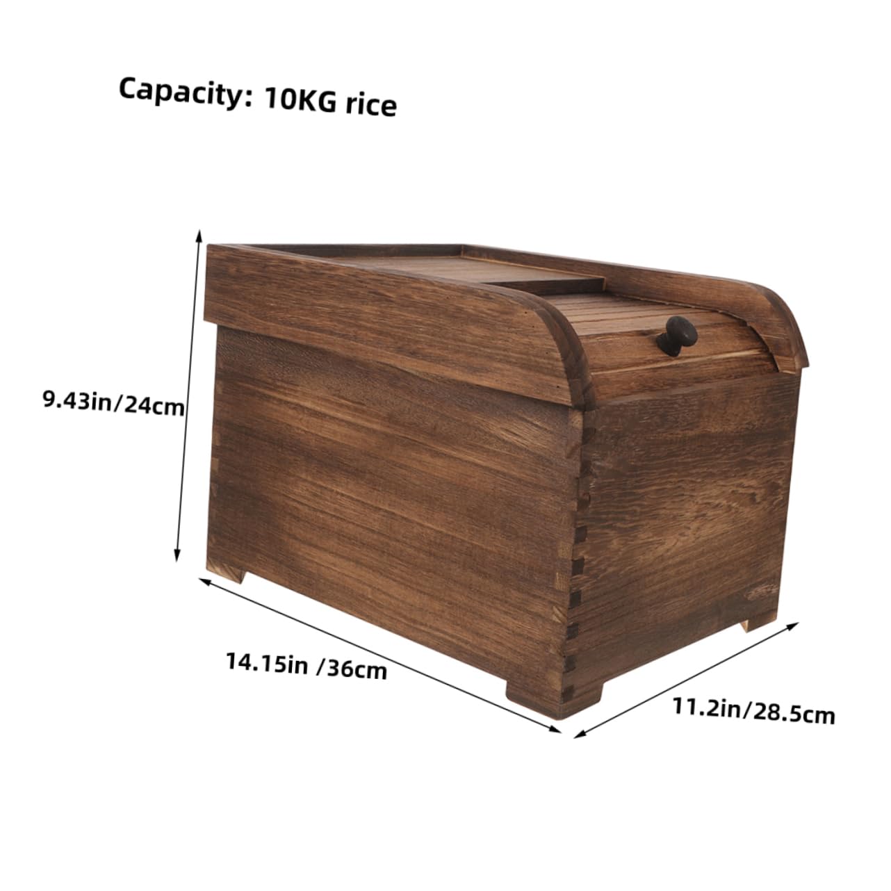 Holz Reisaufbewahrungsbehälter mit Deckel Luftdichter Lebensmittelbehälter für 10kg Reis Praktische Aufbewahrung zur Küchenorganisation und Getreidefrische