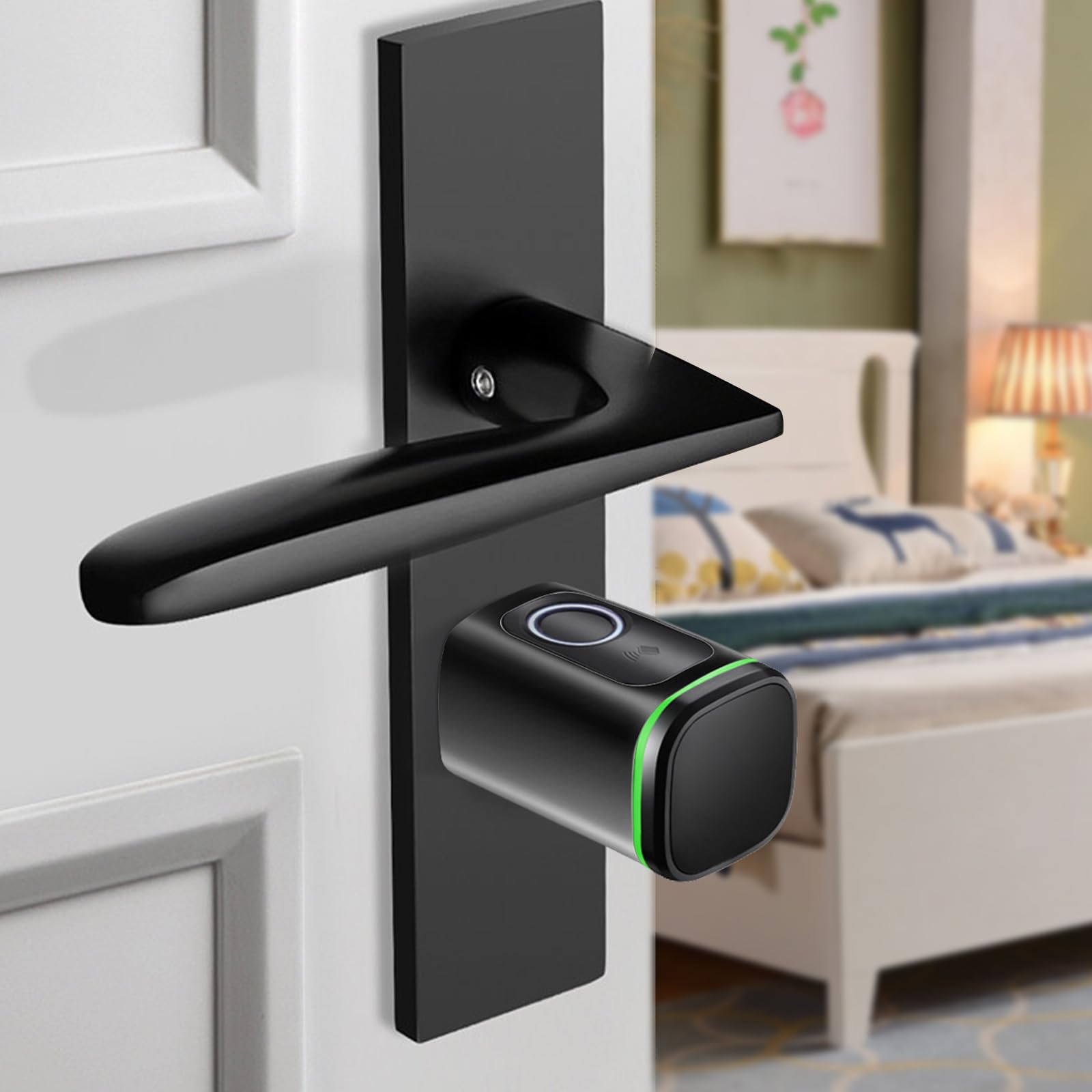 Cylindre de serrure à empreintes digitales, 60 mm, avec déverrouillage à 4 voies et contrôle par application Bluetooth, protection IP53, pour appartement, hôtel, maison