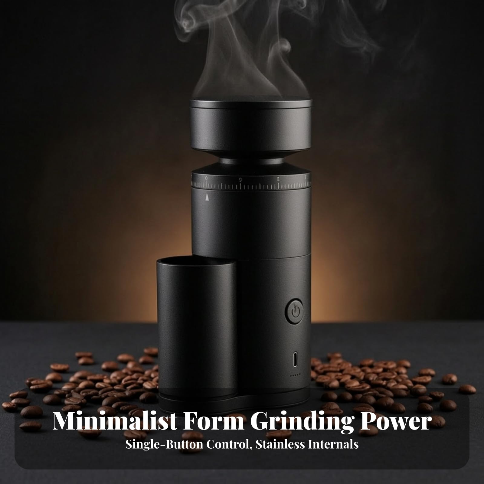 Macinacaffè a Batteria Compatto | Macinacaffè con Contenitore per Macinato, Tile, caffettiera, caffettiera a stantuffo