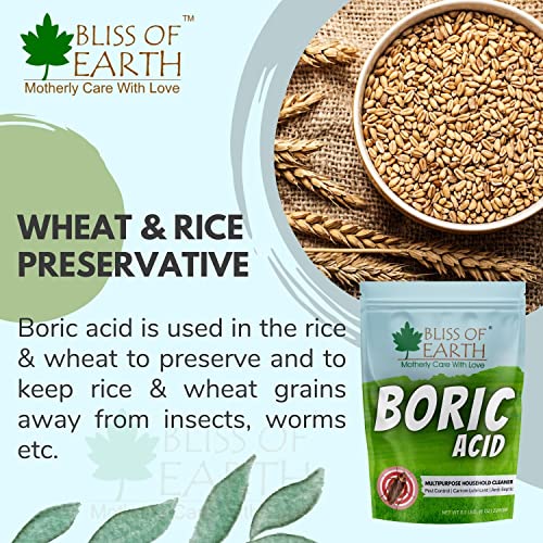 Image of Bliss of Earth Boric Acid Powder Multipurpose kill Cockroach & Ants, Rice Preservative, Powder 2x226GM