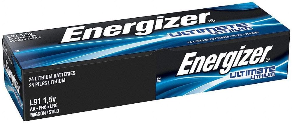 24 x Energizer Ultimate AA Lithium L91 3000 mAh 1.5 Volt Batteries ...