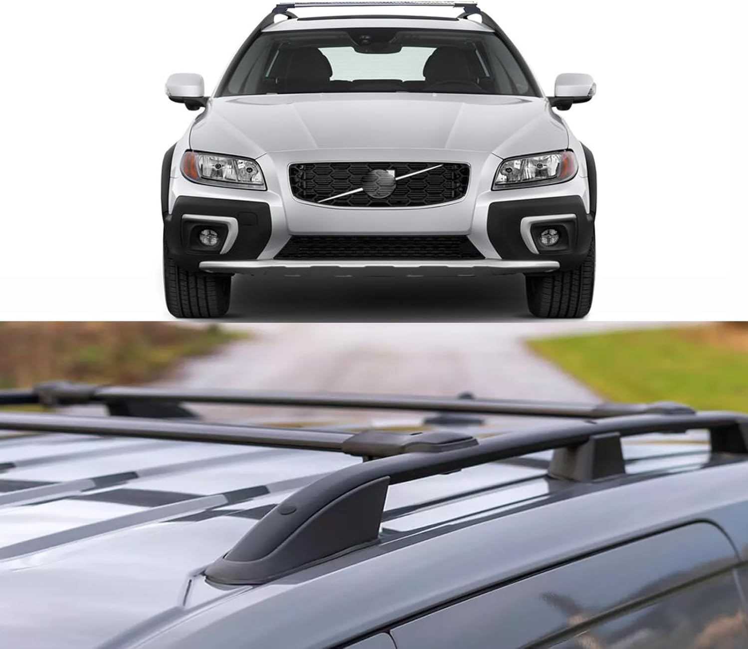 for Volvo XC70 Wagon 2003-2016 Roof Racks Cross Bars Rooftop Cargo Box Rooftop Tent Bike Kano Basket Carrier