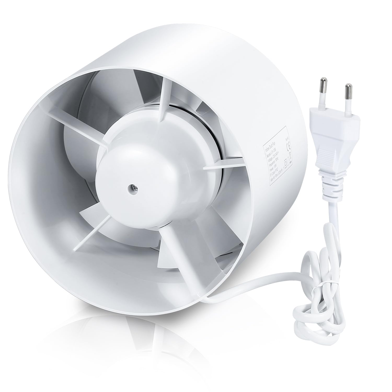 Rohrventilator CE 100mm Bad-Lüfter Abluft-Rohr