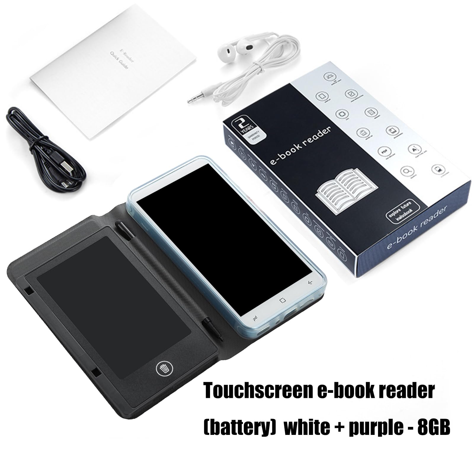 E-Book da 5 pollici con tablet per scrittura a mano con display trasparente per l'apprendimento interattivo PDF EPUB Reader E Reader con custodia protettiva