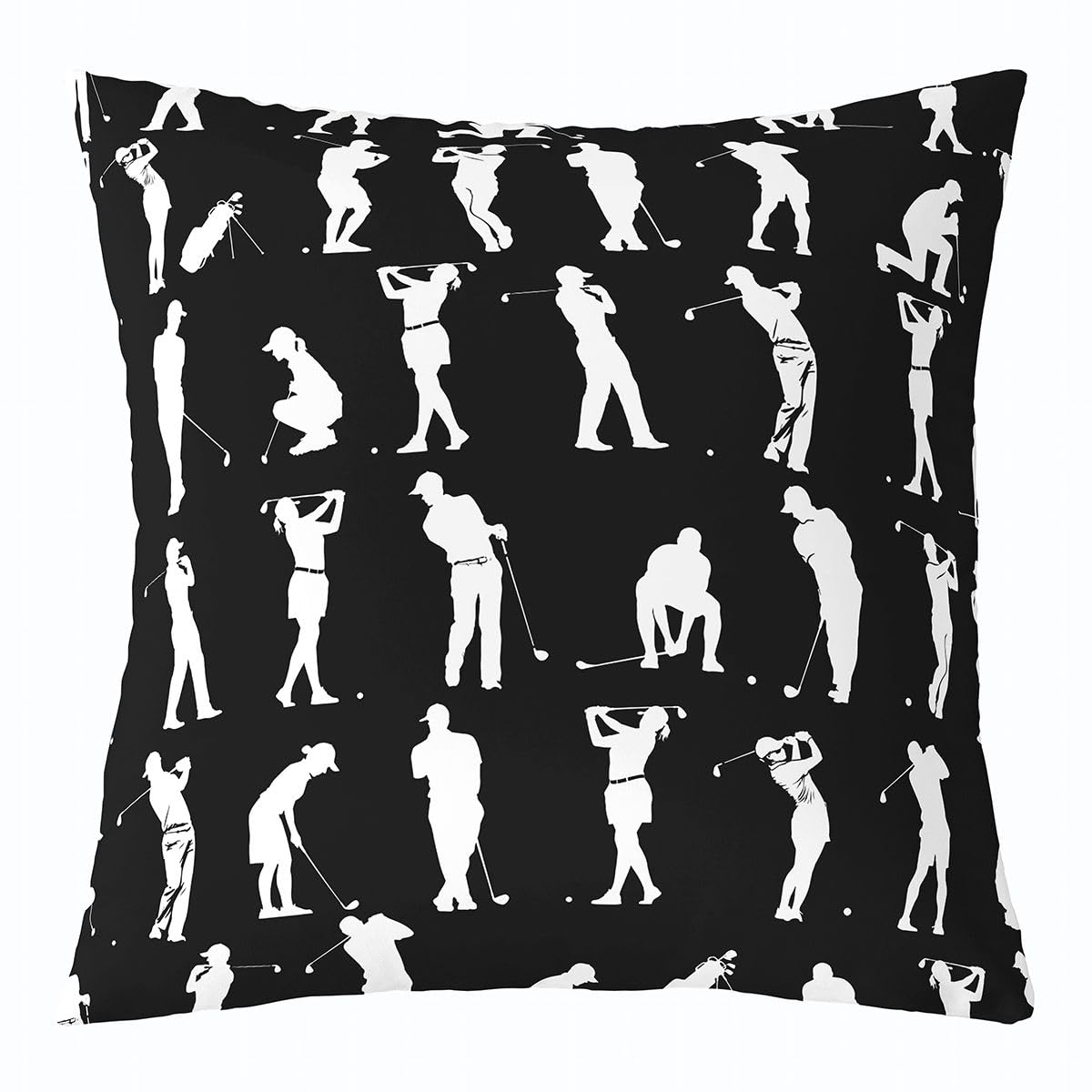 Feelyou Golf Throw Pillow Covers 20"x20" 1Pcs Golf Player Decorative Pillow Case Pillowcase for Sofa Bed Black Ball Gaming Cushion Cover Fashion
