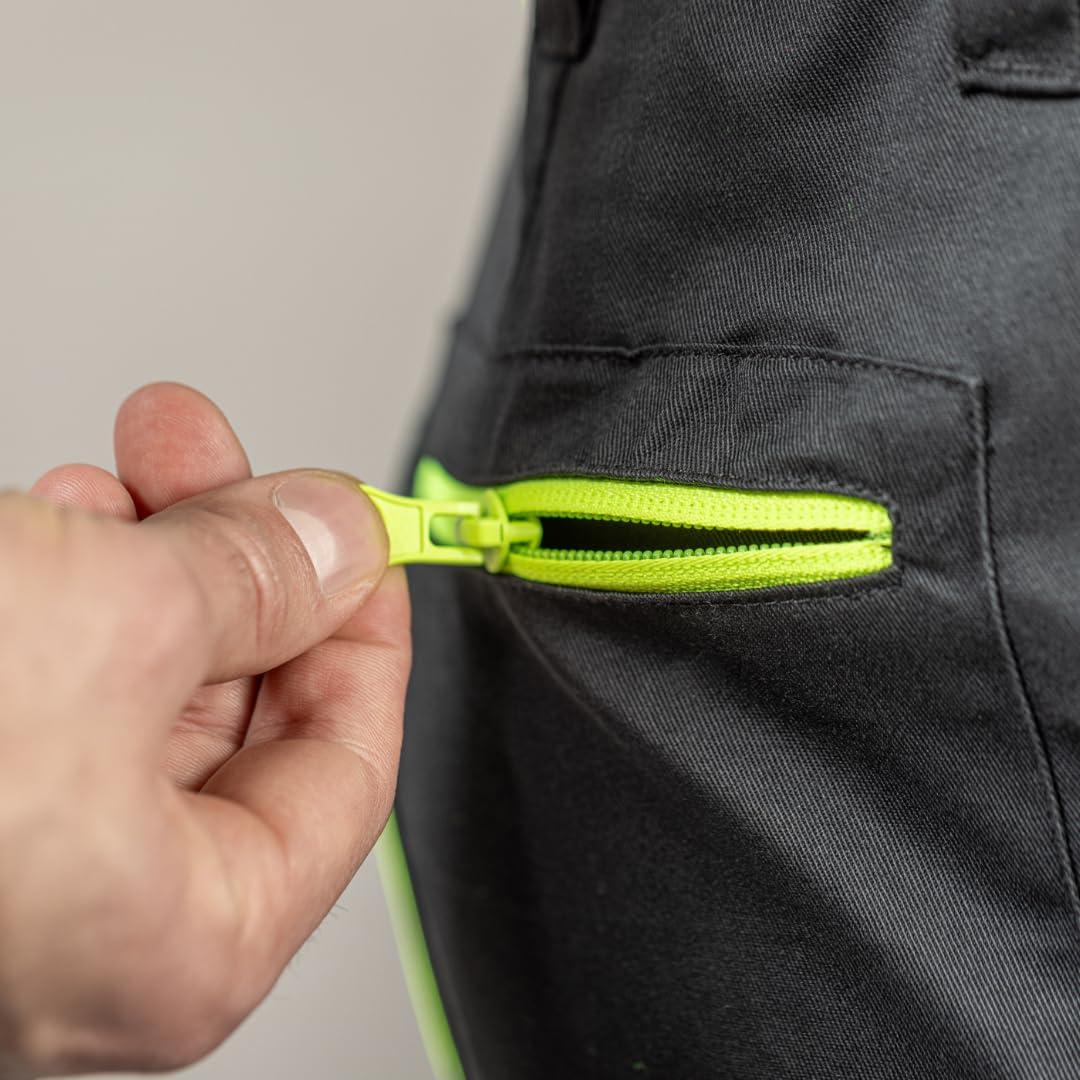 Högert Technik - Reetz elastische 3/4 Schutzhose schwarz |Twill-Gewebe | Shorts mit Taschen | Herren Kurz Arbeitshose | Arbeitsshorts Arbeitshosen Männer | EN ISO 13688