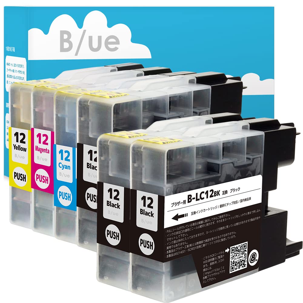 Amazon.co.jp: LC12-4PK 【4色 + BK2本 合計6本】(ブラザー用) B