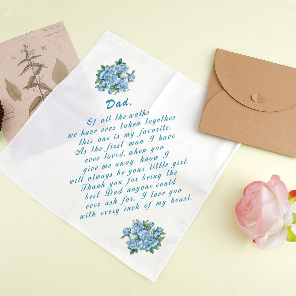 Something Blue Gift for Bride, Wedding Handkerchief Mother of the Bride Gifts Father of the Bride Gifts Wedding Gifts - Image 2