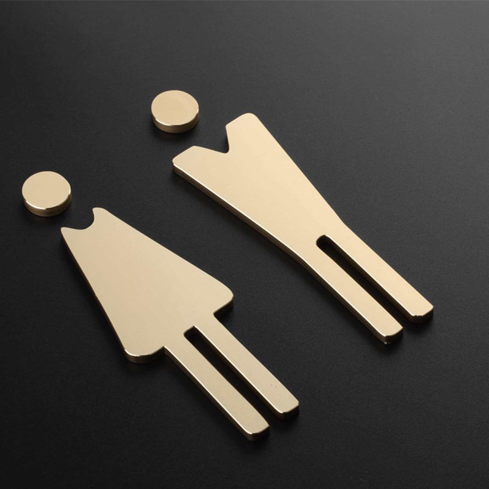 Toilettenschilder for Männer und Frauen, aus gebürstetem Aluminium, Badezimmer-Türschild-Dekor, for Büros, Geschäfte Restaurants,Toilettenbeschilderung(B)