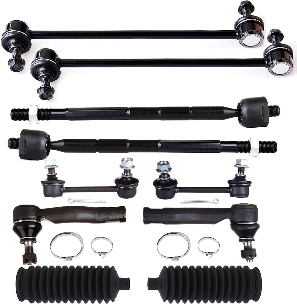 OCPTY - New 10-Piece Fit For 2001-2005 For Toyota For RAV4-2 Front Sway Bar Links 2 Rear Sway Bar Links 2 Front Inner Tie Rod End 2 Front Outer Tie Rod End 2 Steering Rack Boot