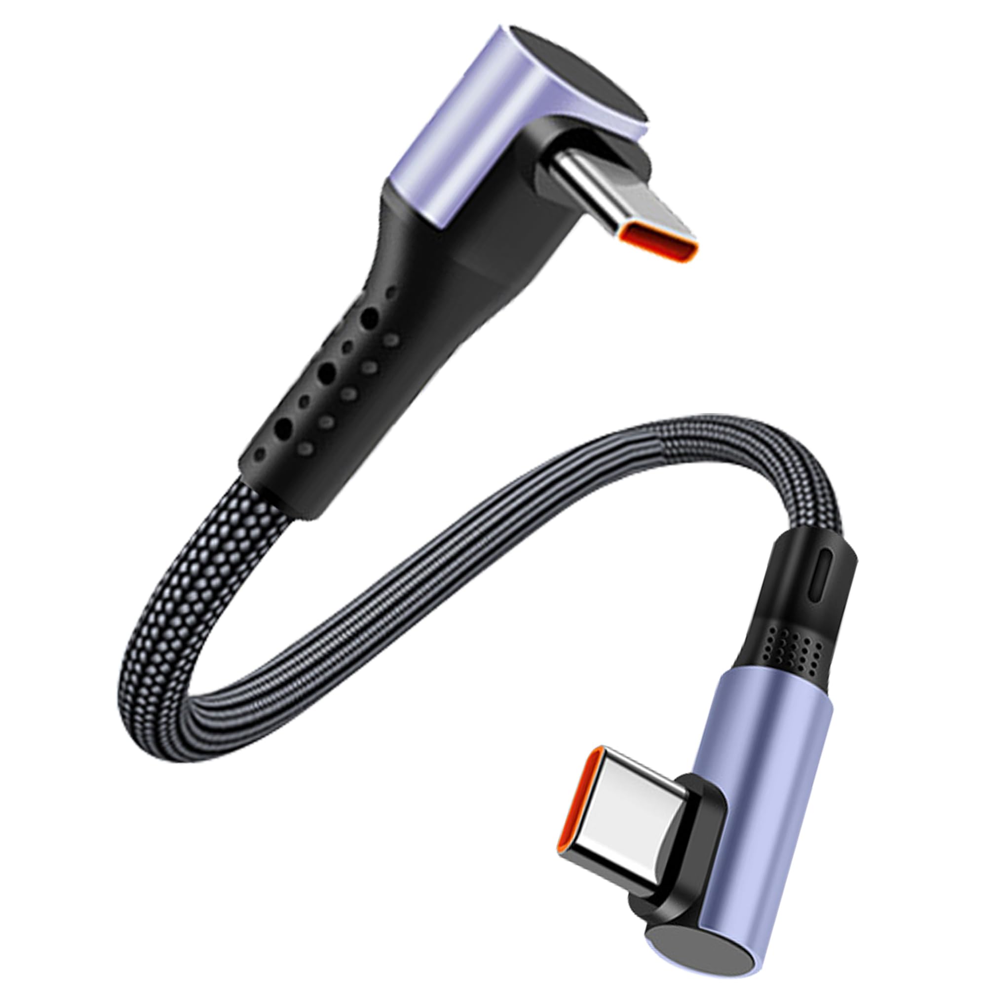MISYNLON Extra Flexibles Kurzes USB-C-zu-USB-C-Kabel, 90° Wi