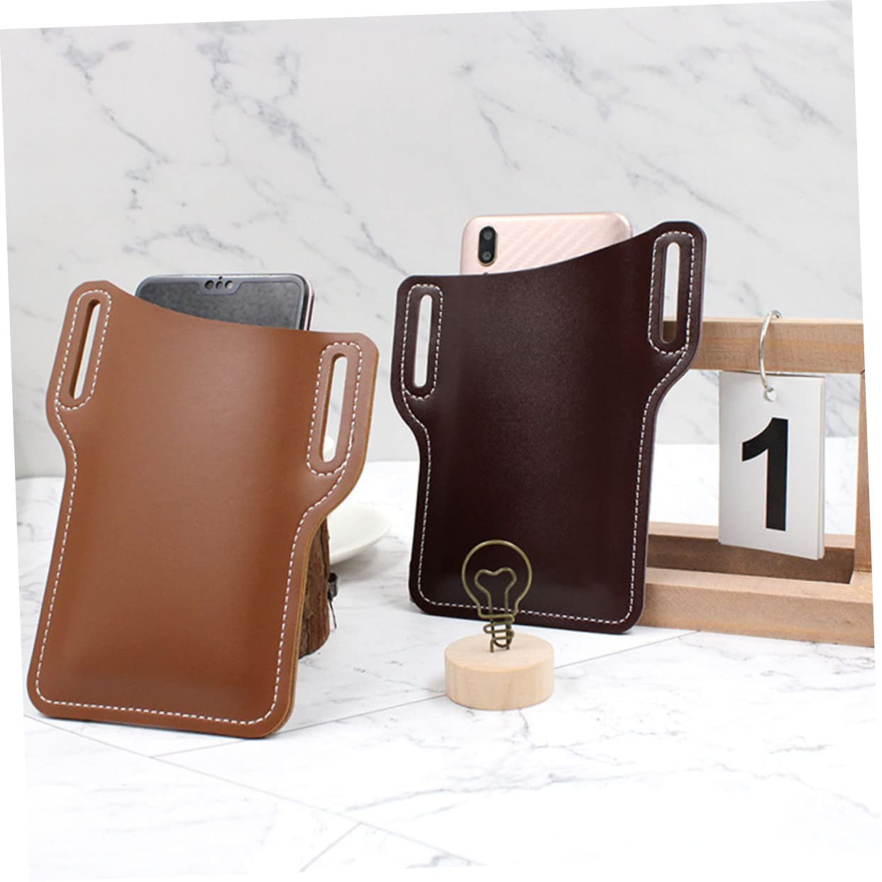 Handy Bauchtasche für Herren 2 Stück Packung aus Pu Shopping und Wandern