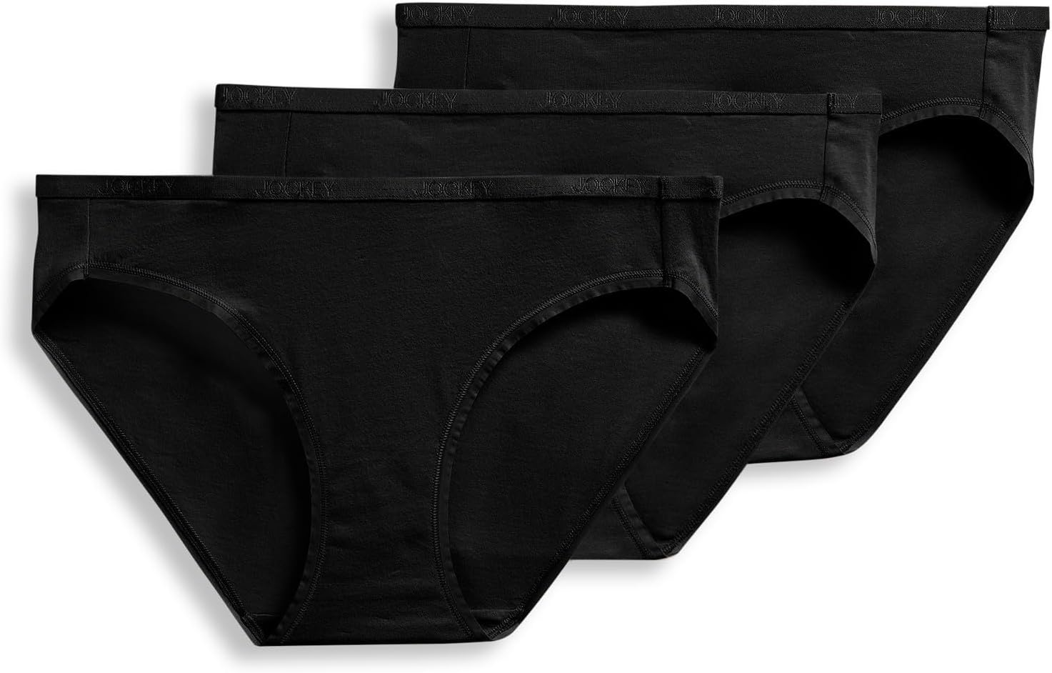 Jockey Women's Underwear Organic Cotton Stretch Logo Bikini - 3 Pack
